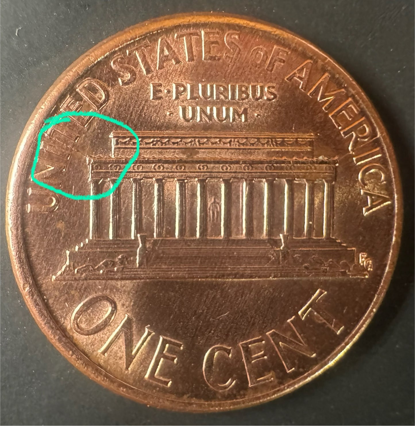 1991 (P) - Lincoln Cent with Die Crack
